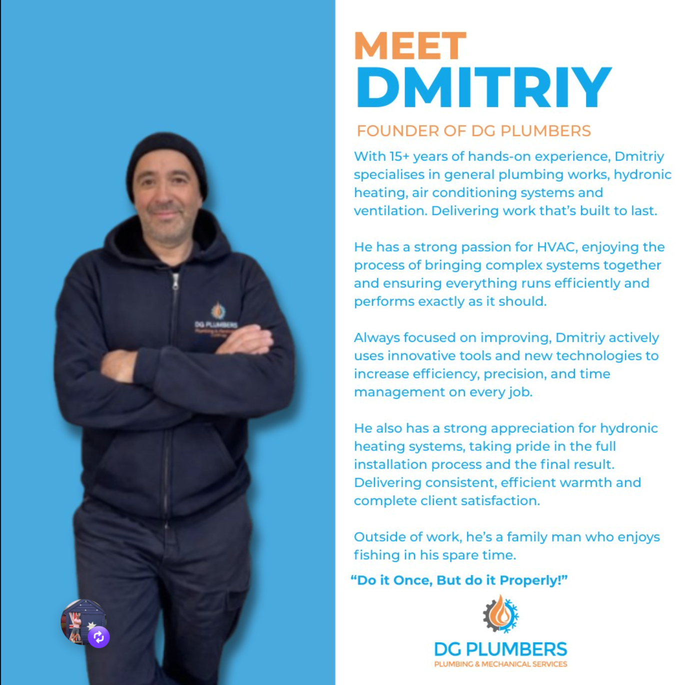 Dmitriy, founder of DG Plumbers